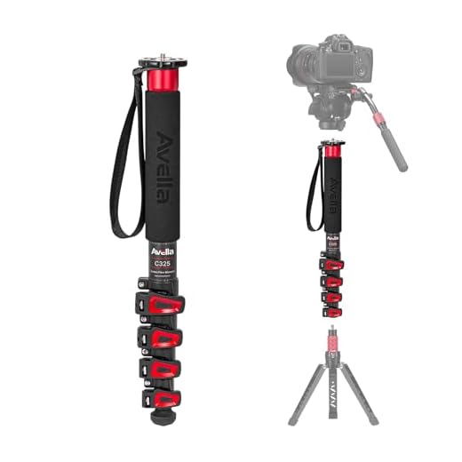 Avella C325 58 Inch Carbon Fiber Camera Monopod Professional Telescopic Monopods for Canon Nikon Sony Olympus Panasonic DSLR Camera