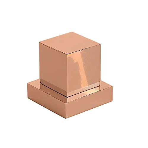 Bruno Acabamentos - kit 2 Acabamentos Registro Quadrado 1/2 3/4 Metal Rose Gold Premium
