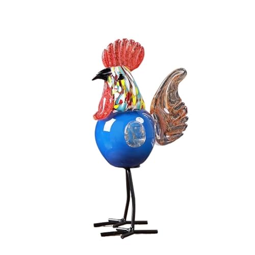 Ornement de coq en verre pour salon - Statue décorative d'intérieur ZXQUEGF