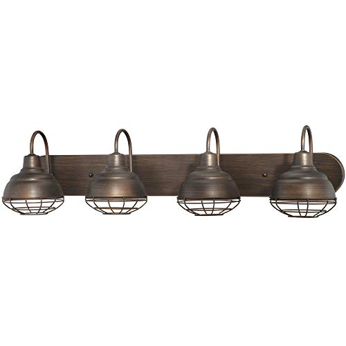 Millennium 5424-RBZ Restoration Four Light Vanity from Neo-Industrial Collection in Bronze/Dark Finish