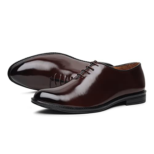 Image of Zixer Synthetic Leather Mens Formal Shoes || Office Formal Shoes Men Stylish|| Formal Shoes for Men Patent Leather Lace Up Party Formal Shoe