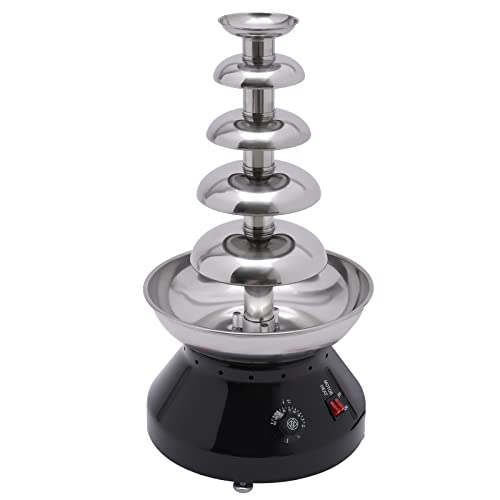 230W Fontaine à chocolat 5 niveaux | Bon contrôle de la températureFontaine à chocolat, chocolat liquide chaud pour Noël, Pâques, Nouvel An (noir)