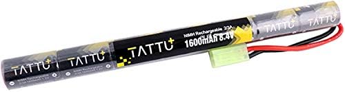 Tattu 8.4V NiMH Airsoft Battery,1600mAh Butterfly Nunchuck Stick Battery with Tamiya Connector for Airsoft Gun