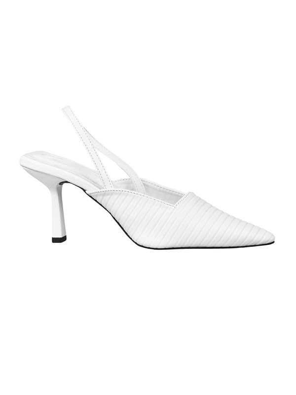 Image of The White Pole Women's Bellies Fashion Pointed Stiletto Heel Pump Shoes Mules for Office,Party and Formal Occasion