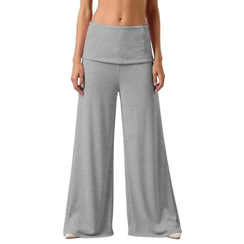 Pantalon palazzo femme taille haute ample et fluide avec poches style boho