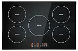 Homtone Induction Cooktop 30 inch 5 Burner, Built-in Induction Stove Top, 240V Electric Hob, 9 Heati