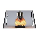 Caractéristiques et entretien : nos sets de table en plastique sont thermiques, lavables, antidérapants, résistants à la décoloration et de plus, nos sets de table résistent à la chaleur jusqu'à 80 °C. Nous vous recommandons de ne pas repasser nos sets de table