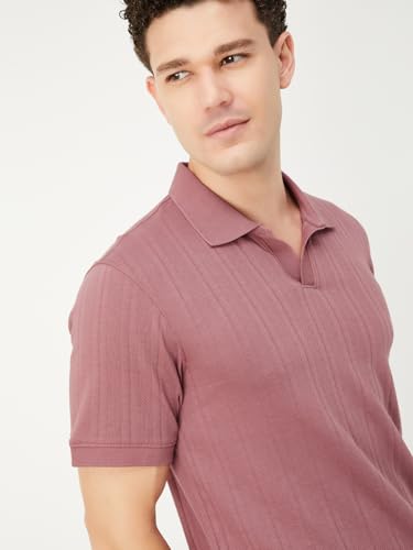 Image of Max Men Ribbed Knit Polo T-Shirt