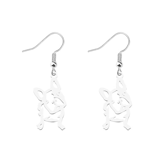 OKEYCH Frenchie Gift French Bull-dog Earrings Frenchie Owner Jewelry Frenchie Mom Gift Frenchie Lover Gift (French Bull-dog E) by OKEYCH - Used condition - US$10.22
