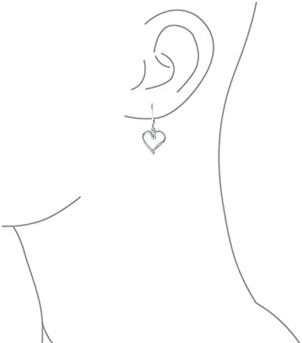 Delicate Open Heart Shaped Romantic Dangle Lever back Earrings For Women For Girlfriend 1.5 Inch Rose Gold Plated .925 Sterling Silver