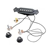 TOYANDONA Magnetischer Akustikgitarren tonabnehmer Schwarz mit Einstellbaren Polstücken Lautstärke...