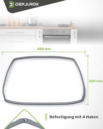 DEKAROX Türdichtung Dichtung 480x360mm rundum 4Haken kompatibel mit Miele Imperial Quelle 6432220 für Backofen Herd