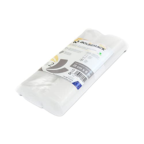 2 Rouleaux pour Appareil de Mise Sous Vide 28 cm x 6 mètres (sacs sous vide alimentaire) Pour emballeurs domestiques de tout type.
