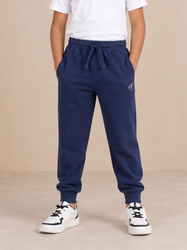 Image of KiddoPanti 100% Cotton Track Pants for Boys & Girls | Soft Single Jersey Fabric | Elastic Waist with Drawcord | Full Length with Rib Hem & Pockets | Joggers and Lowers for Kids