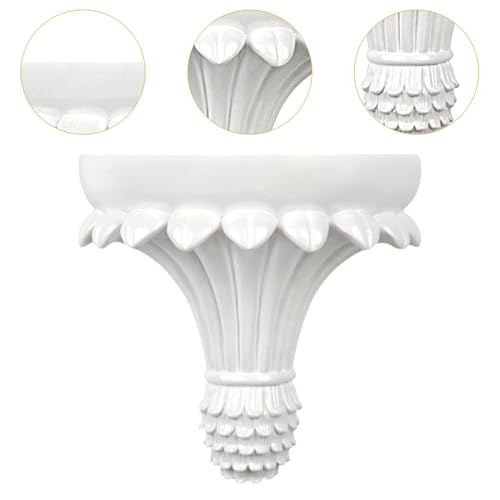 Étagère murale décorative en résine raffinée, grand modèle blanc de style rétro - 5