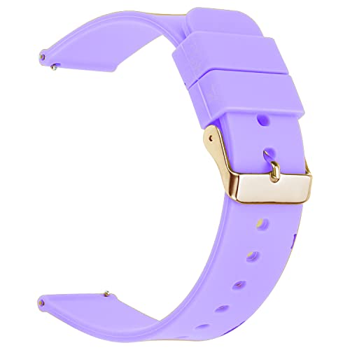 Honecumi 18 UNIVERSAL-PURPLE Bands Compatible With Fossil Women'S Gen 5E/ Q Tailor Smart Watch-18Mm Quick Release Soft Silicone Colorful Pattern Printed Floral Replacement Band thumb #2