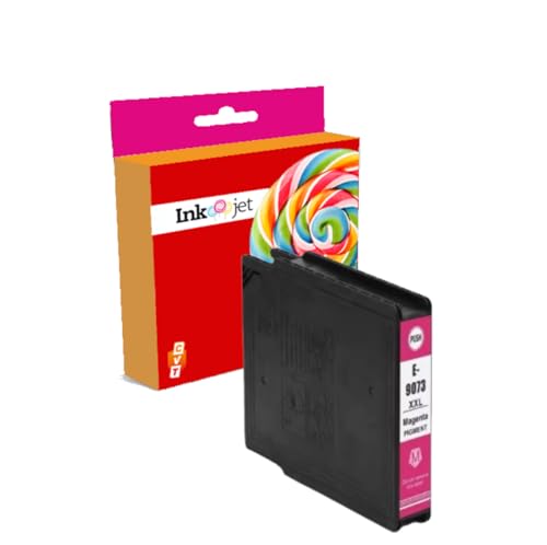 CVT - T9071 T9072 T9073 T9074 Cartucho Tinta Genérico Compatible con la Impresora Epson Workforce WF-6090 WF-6590 (Magenta)