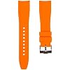 Curved End Soft Silicone Sports Rubber Watch Bands- Compatible with Omega Swatch Moonwatch, Omega Speedmaster, Rolex Submariner, Seiko SKX Dive Watches- 18mm,19mm,20mm,21mm,22mm - Curve Replacement Watch Straps for Men & Women