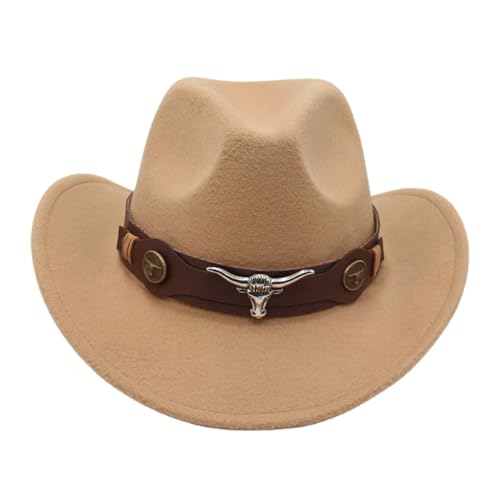 Kids Western Hats Boys Girls Cowboy Felt Hat Jazz Fedora Cowgirl Hats with Belt Buckle2