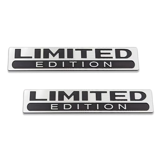 Image of 2Pcs 3D Metal Limited Logo Emblem Car Limited Badge Trunk Door Fender Car (White Black)