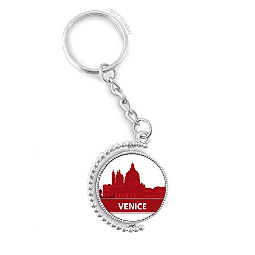 Porte-clés Venise Italie rotatif de qualité supérieure motif touristique chic