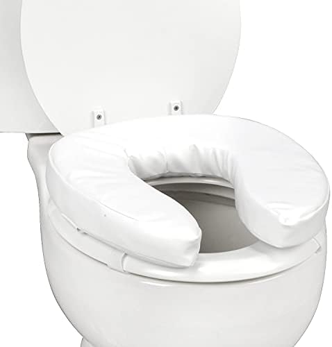 DMI Raised Toilet Seat Toilet, Seat Cushion and Toilet Seat Cover to Add Extra Padding to the Toilet Seat while Relieving Pressure, 2 Inch Pad, White