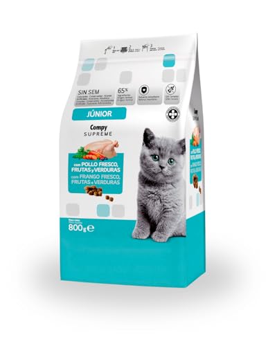 Comida Gato júnior spreme COMPY con Pollo, Frutas y Verduras 800gr