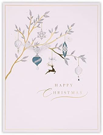 Clintons: Luxury Tiny Baubles On Branch Christmas Cards, Pack Of 10, 1 Design, Multi-Colour, 152 x 202, 1169892