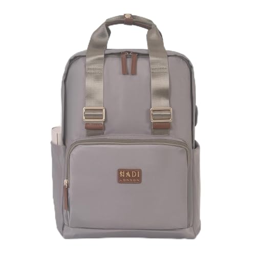 Image of BOSKI LONDON Waterproof Anti-Theft Laptop Backpack 30-40L USB Charging Travel Rucksack for Men & Women, Cabin Size School Work Bag with Laptop Compartment for Office, Hiking & Daily Use (GREY)
