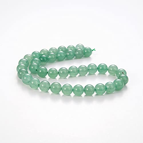 Image of 100Pcs Natural Stone Beads 8mm Green Aventurine Round Gemstone Loose Beads with Elastic Bracelet String for Bracelets Necklace Jewelry Making