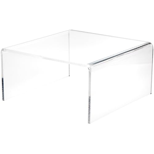 Plymor 7" H x 14" W x 14" D Clear Acrylic Short Square Display Riser