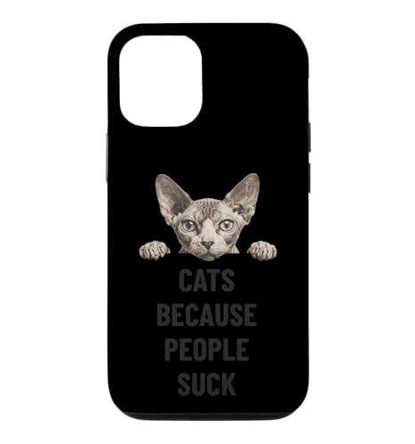 Cats Because People Suck Sphynx �L�D���̃��[���A �X�}�z�P�[�X iPhone 12/12 Pro �p
