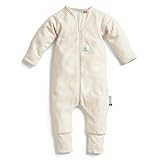 ergoPouch Long Sleeve Romper 1.0 TOG – Slim-Fit Baby Pajamas & Sleep Layer with Front Zip, Breathable & Durable for Sleep, Made for Layering Under Swaddles or Sleep Sacks (3-6 Months, Oatmeal Marle)