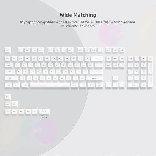 Womier White Jelly Keycaps, klawiatura mechaniczna do zestawu nasadek klawiszy, profil OEM, 113-klawiszowe, urocze, niestandardowe klawisze, 60%, 75%, 100% klawiatury mechaniczne z przełącznikami
