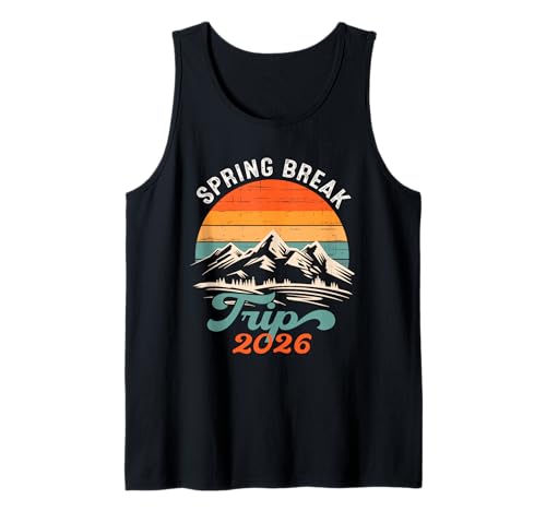 Spring Break Trip 2026 Mountains Matching Vacay Retro Tank Top