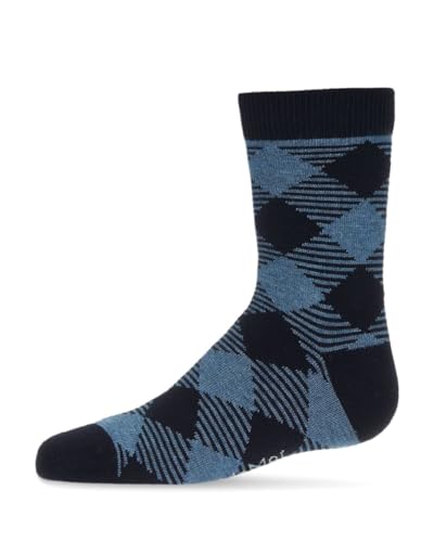 MeMoi Boys Argyle Cotton-Rich Fine-Gauge Crew Sock