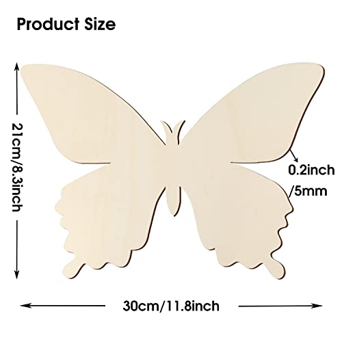 Large Wooden Butterfly 12 Inch Unfinished Wood Butterflies For Crafts Blank Slices Cutouts For Kids Painting Diy Craft Wooden Butterfly Animal Shaped Tags Home Decorations #TOP1
