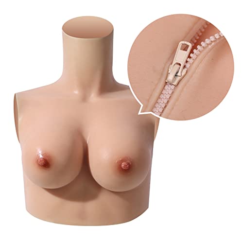 ROANYER 女装 おっぱい Cカップ シリコンバストファスナー付き 男の娘 性転換 脱着簡単 女装子 女装男子 人工乳房 着用 やすい ジッパー付き