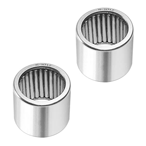 Bettomshin 2Pcs B1012 Needle Roller Bearings 5/8" Bore 13/16" OD 3/4" Width Bearing Steel P0 Stamped Outer Ring Needle Bearings Cageless