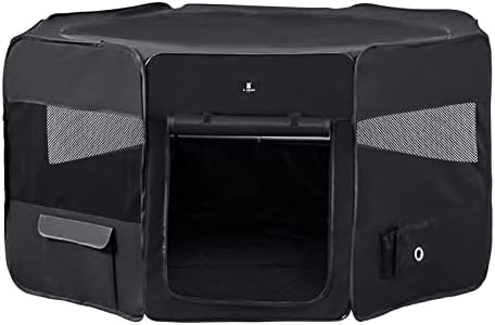 X-ZONE PET Portable Foldable Pet Dog Cat Playpen Crates Kennel/Premium 600D Oxford Cloth,Removable Zipper Top, Indoor and Outdoor Use…