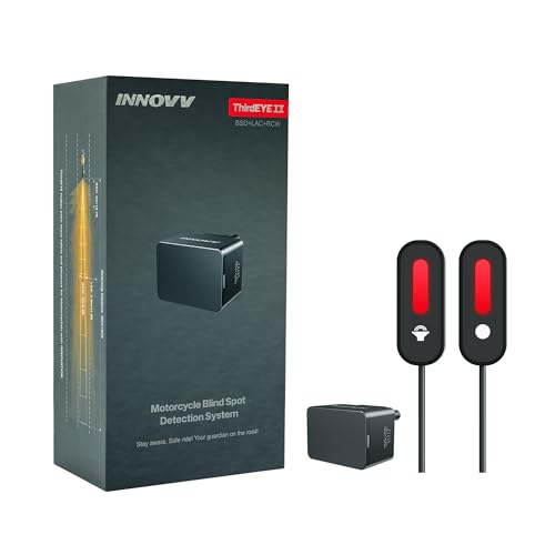 INNOVV ThirdEYE Motorcycle Blind Spot System with Voice and Indicators Alert, Waterproof Moto Assistant System, Detect Hazards from Side & Rear Line for Motorcycle/Bicycle/E-Bike(Mirror Version)