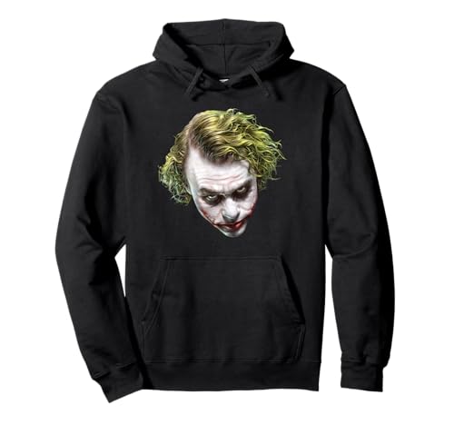 Image of The Dark Knight Painted Joker Head Pullover Hoodie