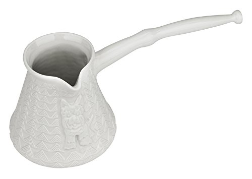 Alar 10 Oz One-Piece Porcelain Coffee Pot, Turkish Greek Arabic