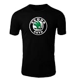 logo ?koda png camiseta Skoda 2 Logo Camiseta Hombre Coche Clipart Car Auto tee Top Negro Blanco Mangas Cortas Presente (S, Black)