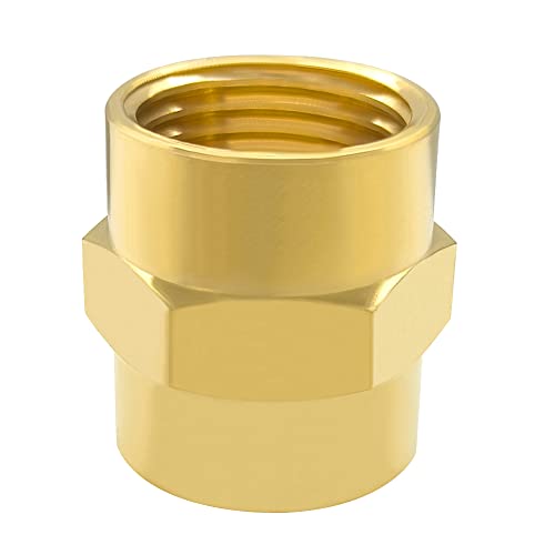 Hooshing 5PCS Brass Coupling Pipe Fitting, 1/2" x 1/2" NPT Female Coupler by Hooshing - Used condition - Image 3