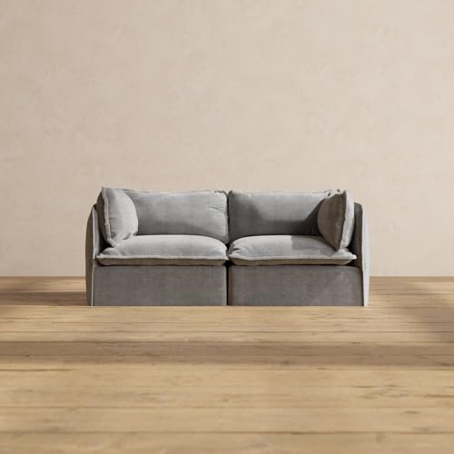 Anabei Modular Washable 2-Seater in Ash | Deluxe+ Seat | Cloud Pillow