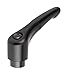 Kipp 06450-0A11 Zinc Adjustable Handle with 10-32" Internal Thread, Modern Design Style, Steel Components, Inch, Black Satin Powder-Coated Finish, Size 0