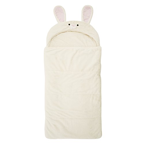 Best Home Fashion Closeout Plush Faux Fur Hooded Rabbit Animal Sleeping Bag - Cream - 27 W x 59 L - (1 Sleeping Bag)