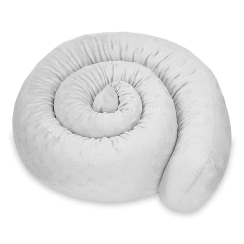 Totsy Baby Seitenschläferkissen Bettschlange Body Pillow 300 cm Minky - Kopfkissen lang Bettrolle Schlafkissen Nackenrolle Zertifikat Oeko-Tex Hellgrau