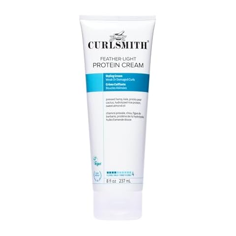 CURLSMITH Feather Light Protein Cream - Flexible Hold Curl Cream, Protein-Rich Styling Cream for Curls, For All Curl Types, Best for Weak and Damaged Curls, Vegan & Cruelty Free (8 oz) Cover